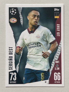 2023/24 Topps Match Attax Extra #092 Sergiño Dest - AWAY KIT [PSV Eindhoven]