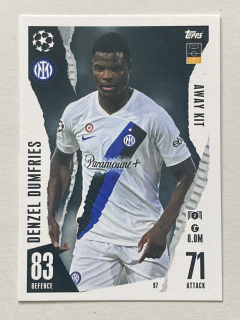 2023/24 Topps Match Attax Extra #097 Denzel Dumfries - AWAY KIT [FC Internazionale Milano]