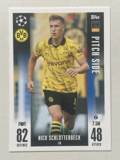 2023/24 Topps Match Attax Extra #110 Nico Schlotterbeck - PITCH SIDE [Borussia Dortmund]