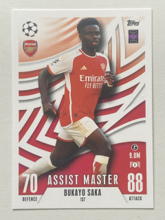 2023/24 Topps Match Attax Extra #137 Bukayo Saka - ASSIST MASTER [Arsenal FC]