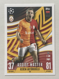 2023/24 Topps Match Attax Extra #153 Kerem Aktürkoglu - ASSIST MASTER [Galatasaray A.S.]