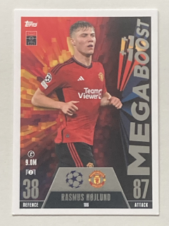 2023/24 Topps Match Attax Extra #186 Rasmus Højlund - MEGA BOOST [Manchester United]