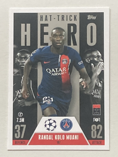 2023/24 Topps Match Attax Extra #197 Randal Kolo Muani - HAT-TRICK HERO [Paris Saint-Germain]