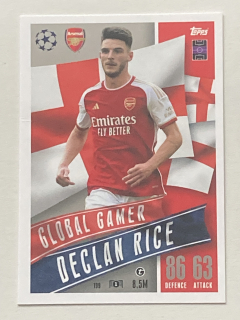 2023/24 Topps Match Attax Extra #199 Declan Rice - GLOBAL GAMER [Arsenal FC]