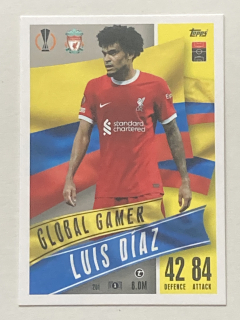 2023/24 Topps Match Attax Extra #201 Luis Díaz - GLOBAL GAMER [Liverpool FC]