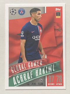 2023/24 Topps Match Attax Extra #206 Achraf Hakimi - GLOBAL GAMER [Paris Saint-Germain]