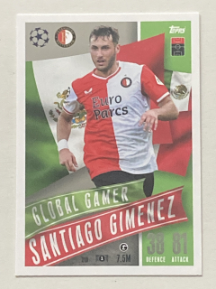 2023/24 Topps Match Attax Extra #210 Santiago Gimenez - GLOBAL GAMER [Feyenoord Rotterdam]