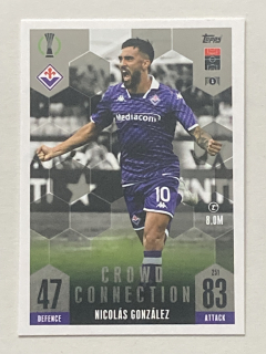 2023/24 Topps Match Attax Extra #251 Nicolás González - CROWD CONNECTION [ACF Fiorentina]