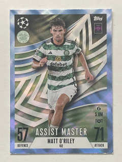 2023/24 Topps Match Attax Extra Parallel #152 Matt O'Riley - ASSIST MASTER - CRYSTAL [Celtic FC]