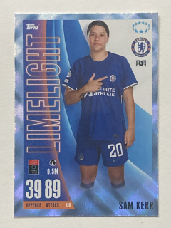 2023/24 Topps Match Attax Extra Parallel #156 Sam Kerr - LIMELIGHT - CRYSTAL [Chelsea FC]