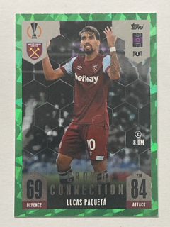 2023/24 Topps Match Attax Extra Parallel #239 Lucas Paquetá - CROWD CONNECTION - GREEN CRYSTAL [West Ham United FC]