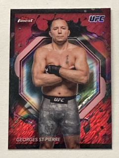 2024 Topps Finest UFC #298 Georges St-Pierre - RED SHIMMER REFRACTOR