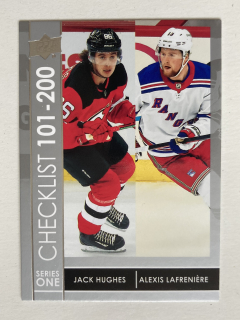 2021-22 UD Series 1 #200 Jack Hughes & Alexis Lafrenière - CHECKLIST 101-200