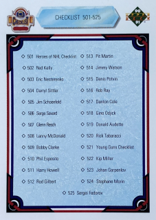 1990-91 Upper Deck #550 CHECKLIST 501-550