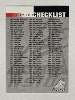 1997-98 Pinnacle Inside #090 Inside Checklist