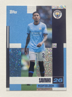 2024/25 Topps Manchester City #17 Savinho - CRYSTAL FOIL PARALLEL