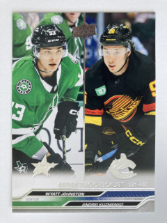 2023-24 UD Series 2 #450 Wyatt Johnston & Andrei Kuzmenko - CHECKLIST 351-450